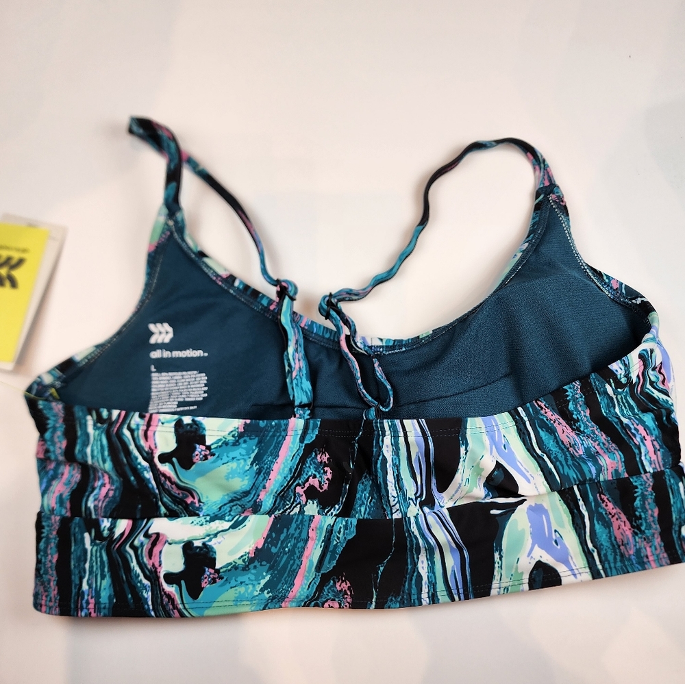 New All in Motion Athletic Swim‎ Top Sports Bra Adjustable Surf Top Size L 12-14 - Picture 5 of 9